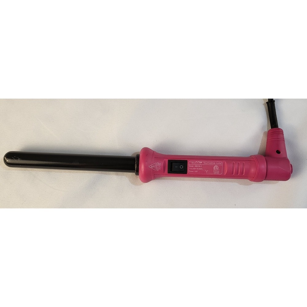NuMe Professional Hot Pink Styling Reverse Curling Wand With Tourmaline HB025B-3